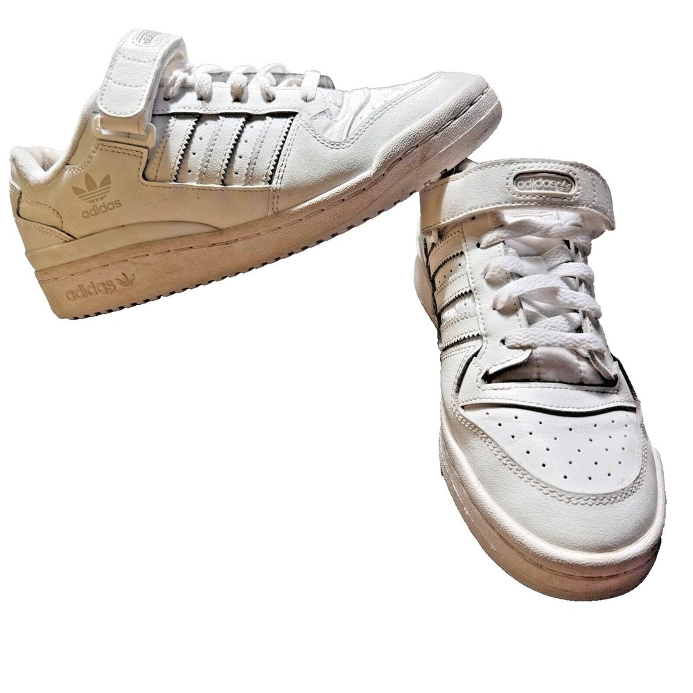 Adidas Originals Forum Low Triple White Mens Size 6.5 Sneakers Shoes GUC